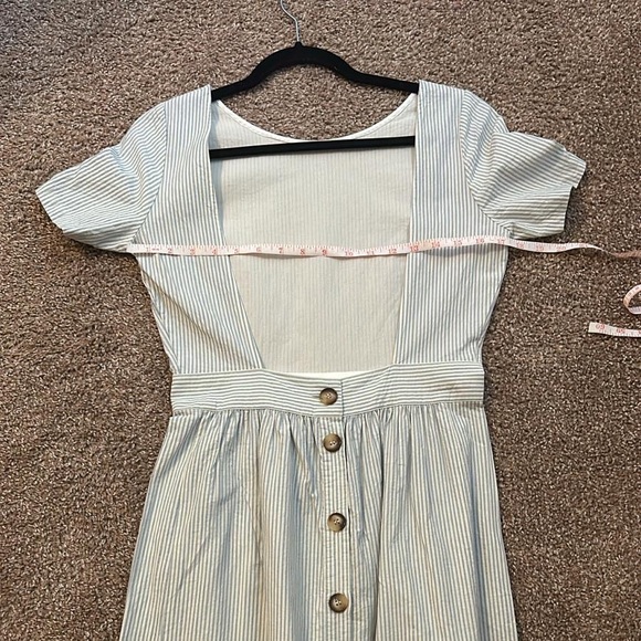 Sezane Odalie Dress US4 - EU36 White w/Light blue stripes - Picture 10 of 12